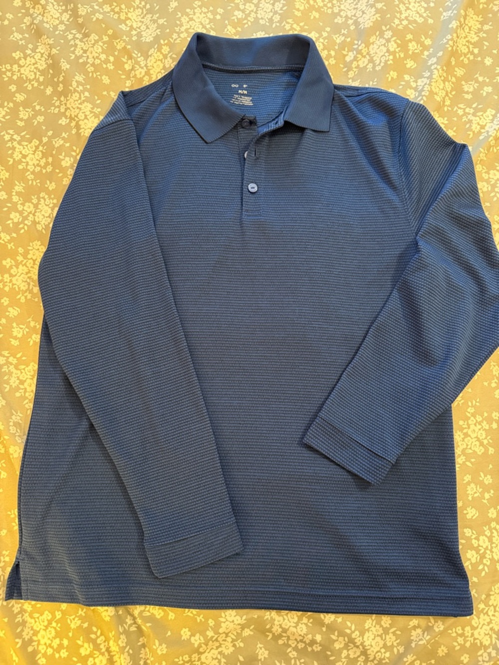 Men's Long Sleeve Polo Shirt - Navy